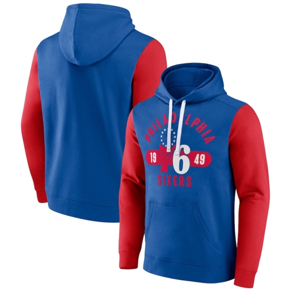 Philadelphia 76ers Blue and Red Hoodie
